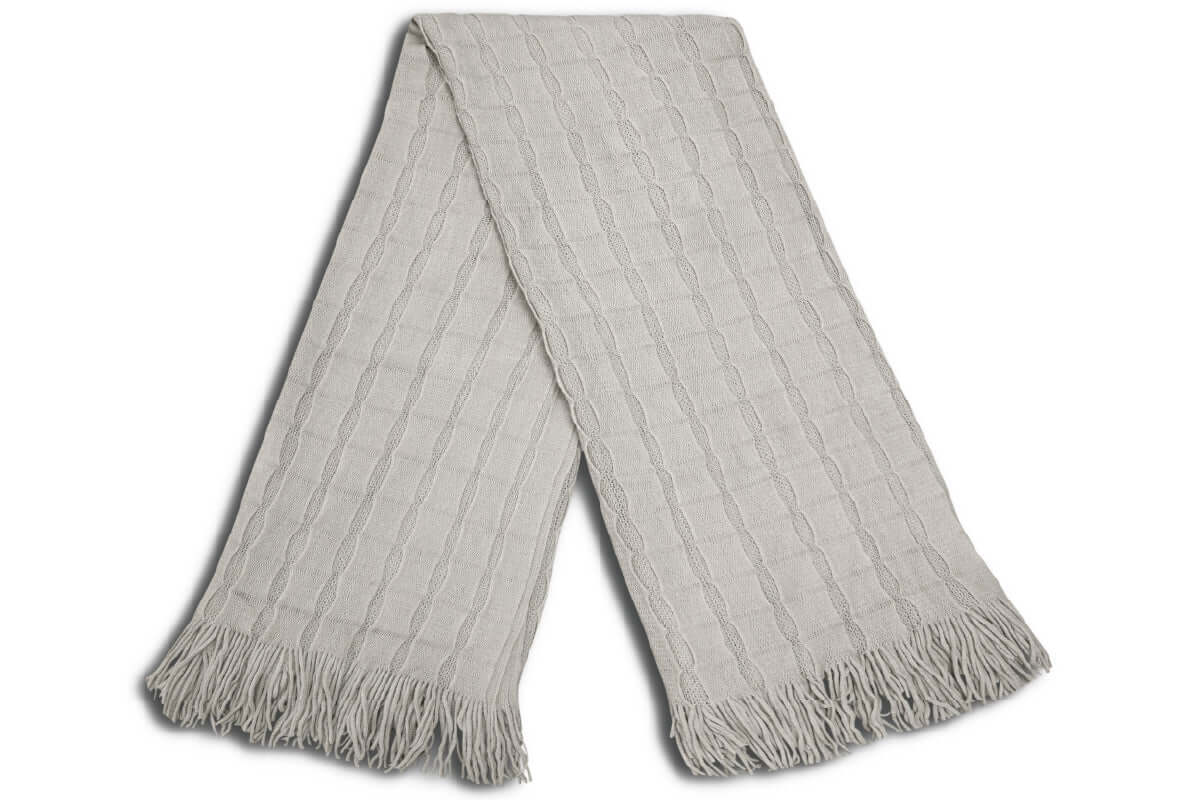 Jeté MORECOMBE  ( gris ) ( 50'' x 60'' ) Jeté  ,disponible chez Literie-Déco et moi 