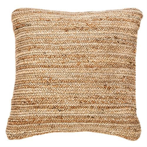 Oreiller européen en jute NATURE ( 25'' X 25'')- Par Brunelli coussins  ,disponible chez Literie-Déco et moi 