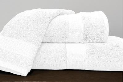 Serviettes en bambou/coton ( Blanc ) serviettes de bain  ,disponible chez Literie-Déco et moi 