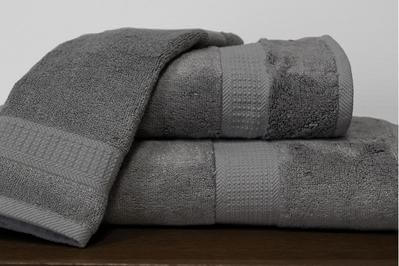 Serviettes en bambou/coton ( Gris charbon ) serviettes de bain  ,disponible chez Literie-Déco et moi 