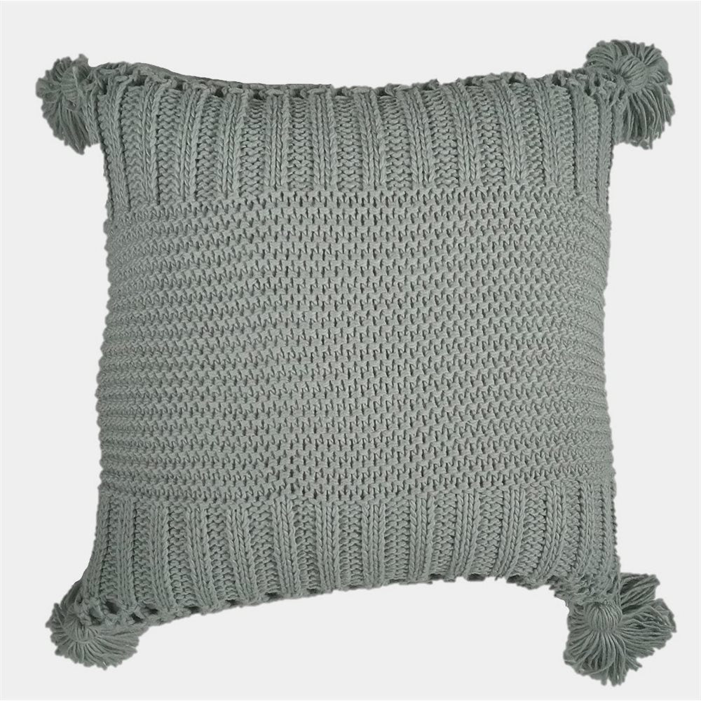 Coussin en tricot gris SHAWN (20'' x 20'')- Par Brunelli coussins  ,disponible chez Literie-Déco et moi 