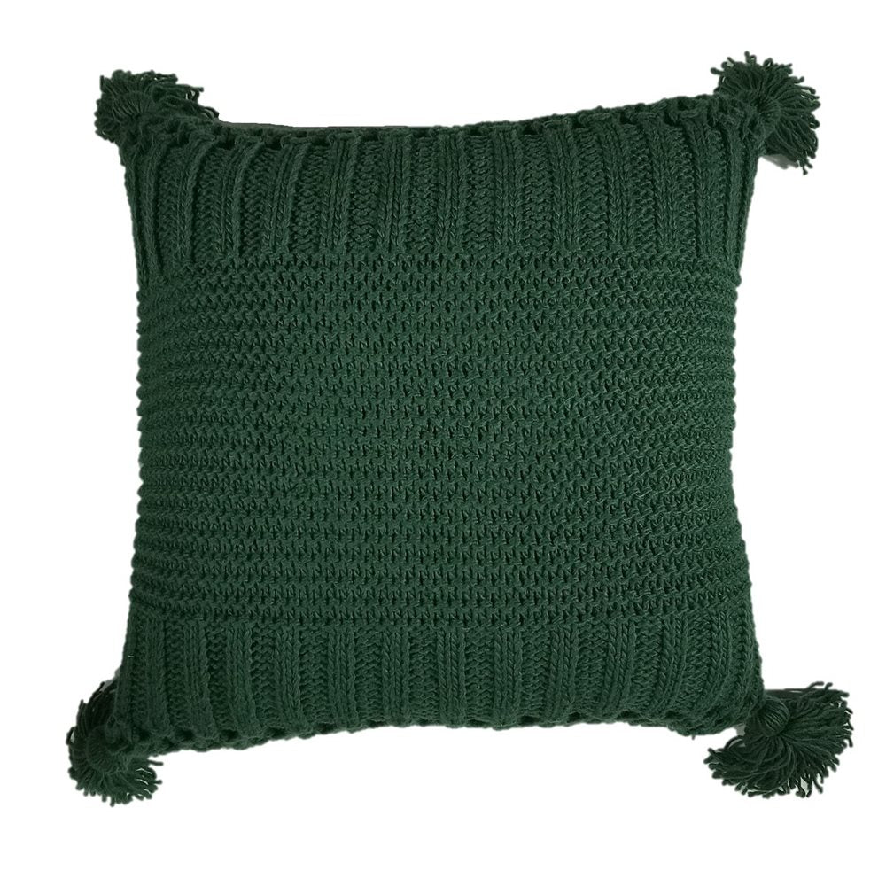 Jeté en tricot vert foncé SHAWN ( 50" x 60'')- Par Brunelli Jeté  ,disponible chez Literie-Déco et moi 